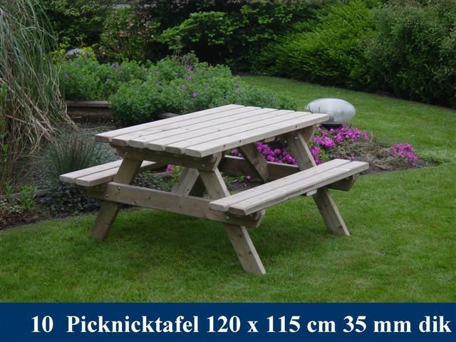 Op de loer liggen Vader gids Houten kinder picknicktafel Tuinmeubelen FSC KOMO KEUR | SBNBouw.nl